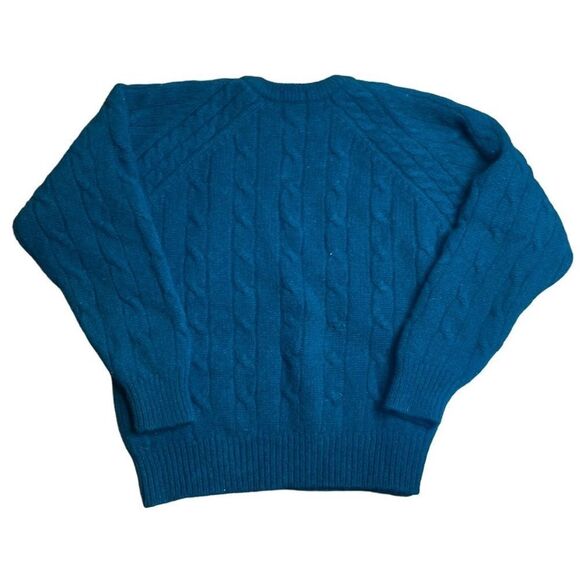 80s Vintage Salty Dog Gant Green Wool Cable Knot Crew Neck Pullover Sweater XL - Picture 6 of 6